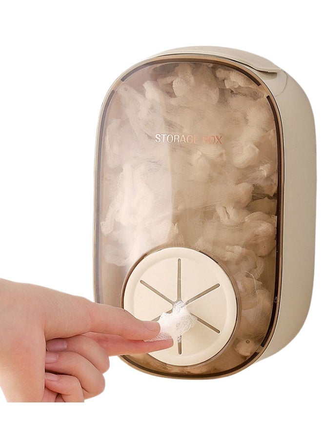 منظم ورق تغليف بلاستيك جداري بدون حفر – صندوق تخزين رول نايلون المطبخ مع موزع أكياس القمامة القابل للسحب – علبة حفظ أكياس الطعام وأغطية الأطباق والشاور كاب – منظم مطبخ عملي موفر للمساحة بلون أوف وايت - Image 1